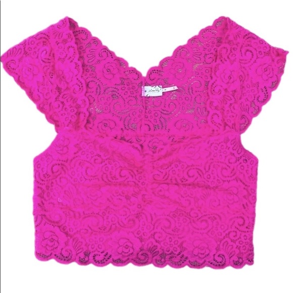 Free People Tops - FREE PEOPLE Intimately Lace Cami Top Bralette Hot Pink